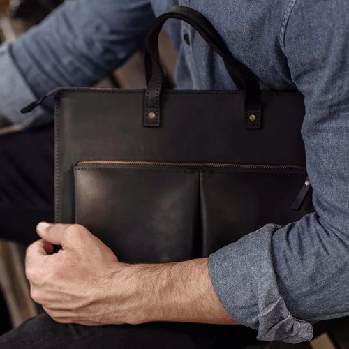 INCARNE Handmade Leather Bag-cover Brave Brown for MacBook Air 13" M3 | M2 | M1 фото 8