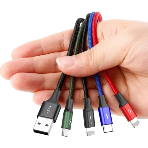 Кабель Baseus USB Cable to Micro USB/Lightningx2/Type-C Fast 4-in-1 3.5A 1.2M Black (CA1T4-A01) фото 5