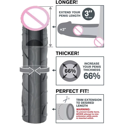 Превосходная удлиняющая насадка Pipedream FX Mega 3 Inch Extension (черный)