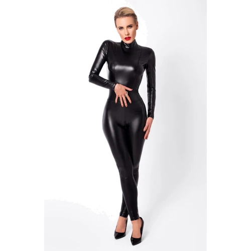 Комбинезон Noir Handmade F319 Caged wetlook catsuit with zippers and ring Black, S