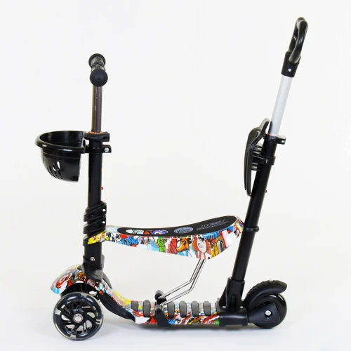 Самокат 5в1 Best Scooter (PU колеса с подсветкой) Абстракция Multicolor (74054): Тип колес литые