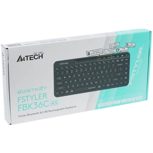Клавиатура A4Tech FBK36C Wireless/Bluetooth Black (4711421000222) UA