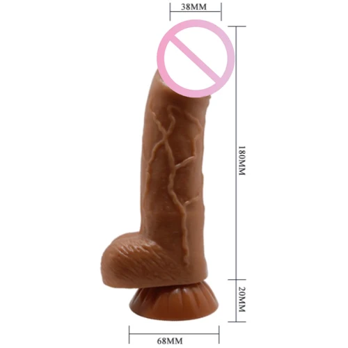 Фалоімітатор LYBAILE Beautiful Angelo Dildo Suction Cup Brown 7,8"