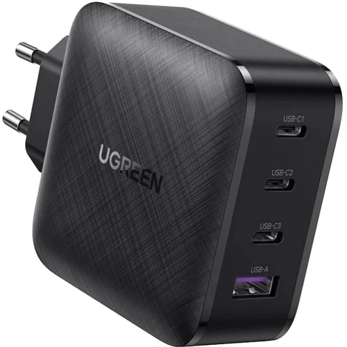 Зарядний пристрій Ugreen Wall Charger 3хUSB-C+USB CD224 GaN 65W Black (70774): Особливості Быстрая зарядка, Power Delivery (PD), USB-C
