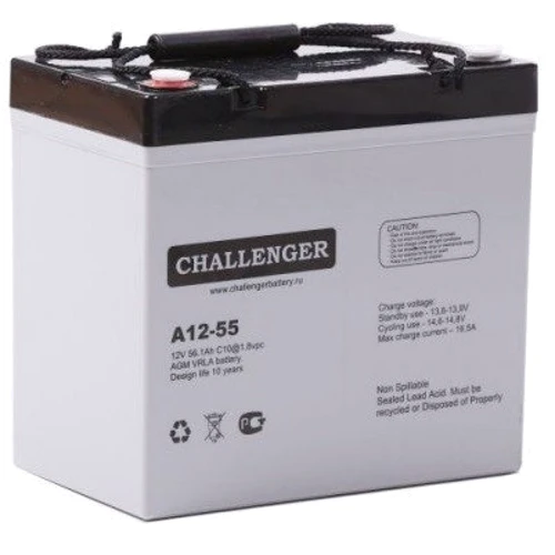 Аккумулятор Challenger A12-55 (AGM,12В, 55Ач): Тип AGM
