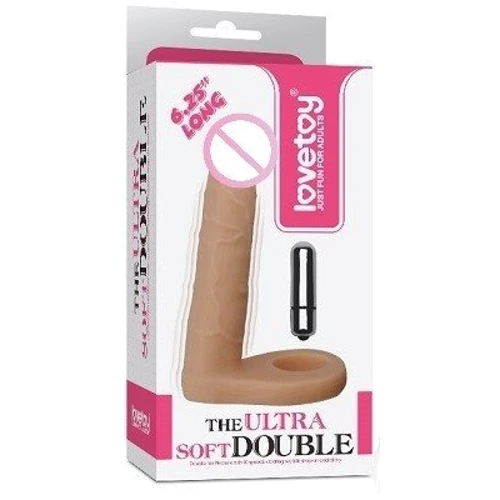Насадка для двойного проникновения LoveToy The Ultra Soft Double Vibrating Flesh 6.25"