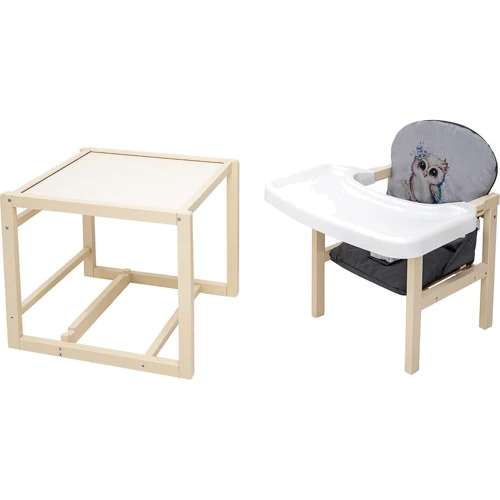 Стульчик-трансформер Babyroom Пеппи-260 слоновая кость/серый-графит (сова) (680990): Тип трансформер