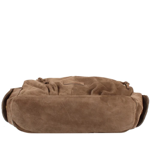Женская сумка хобо Laskara коричневая (LK-DM230-khaki): Фактура Матовая, Гладкая