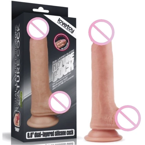 Фаллоимитатор LoveToy Dual-Layered Silicone Cock 8" Flesh