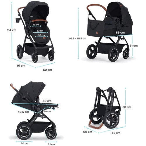 Универсальная коляска 3 в 1 Kinderkraft B-Tour Deep Black (KSBTOU00BLK3000) фото 12