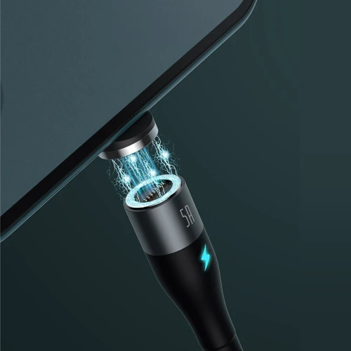 Кабель Baseus USB Cable to USB-C Zinc Magnetic Safe Fast Charging Data 1m Black/Gray (CATXC-NG1) фото 4