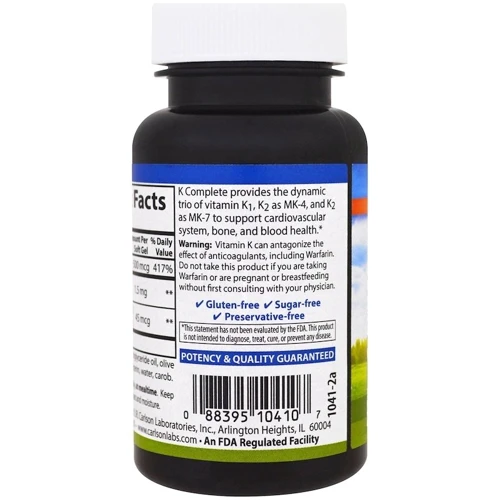 Carlson Labs K-Complete, 45 Soft Gels (CAR-10410): Форма випуску капсули