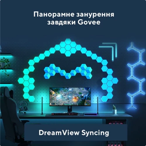 Набір адаптивного підсвічування Govee H6601 HDMI AI Gaming Kit RGBIC чорний (H6601311) фото 7