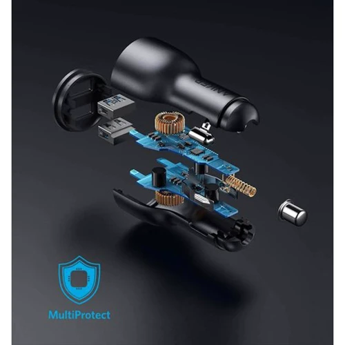 Зарядное устройство ANKER Car Charger 2хUSB PowerDrive III 36W Black (A2729H11/A2729G11): Количество USB-портов 2