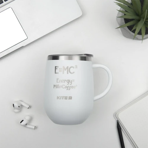 Термокухоль Kite Energy Milk Coffee 360 мл білий (k22-378-03-2): Матеріал корпусу Сталь