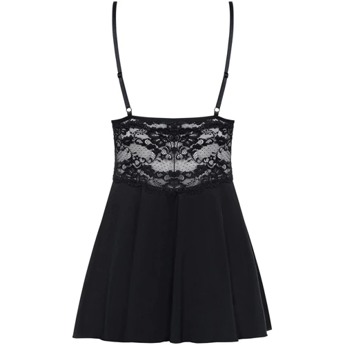Бэби-долл со стрингами Obsessive 810-BAB-1 babydoll & thong black L/XL