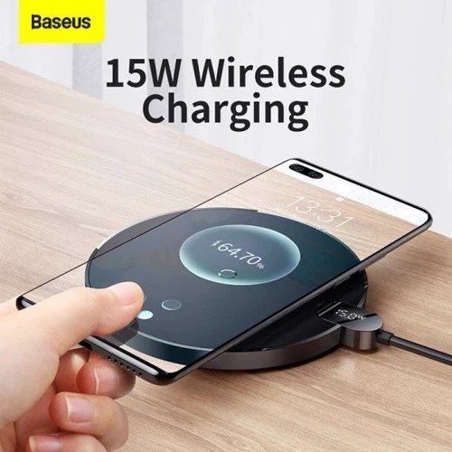 Зарядное устройство Baseus Wireless Charger 15W Black (CCED000001): Кабель в комплекте встроенный
