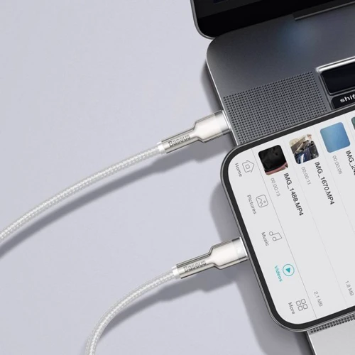 Кабель Baseus Cable USB-C to Lightning Cafule Metal PD 20W 2m White (CATLJK-B02) фото 6