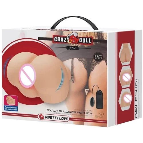 Мастурбатор вагина-анус с вибрацией LYBAILE Crazy Bull Kylie soft skin (BM-009246Z)