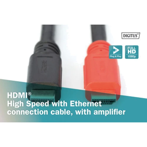 Кабель и переходник Digitus HDMI to HDMI 10.0m UHD 4K Amplifier (AK-330118-100-S)