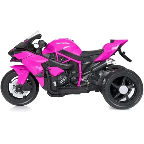 Дитячий електромотоцикл 3 колісний Bambi Racer Kawasaki 45W рожевий (M 5023EL-8) фото 8