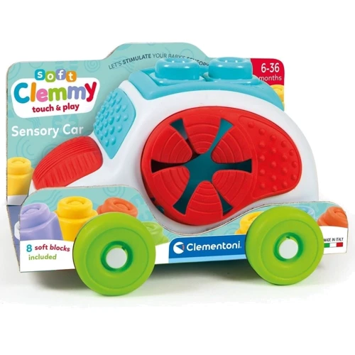 Машинка з конструктором Clementoni Sensory Car серія Soft Clemmy 8 деталей (17315)
