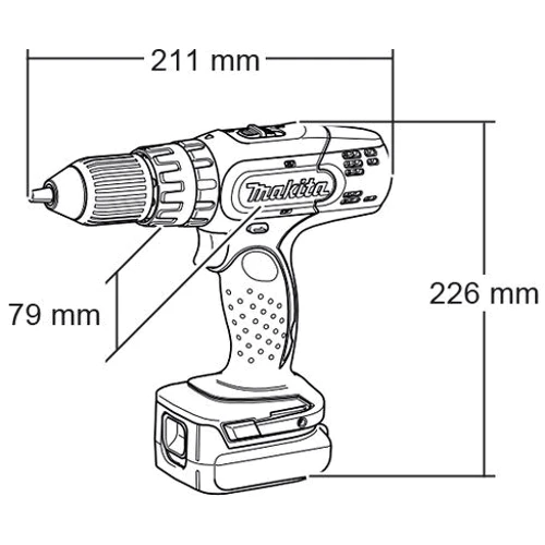 Шуруповерт аккумуляторный Makita BHP343SHE: Количество скоростей работы 2