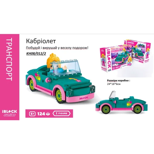 Конструктор IBLOCK Junior Kids hits Дівчатка Кабріолет (KH08/012/02)