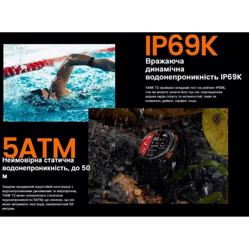 Смарт-годинник Kospet Tank T2 Black (KTT0002BL): Матеріал ремінця Силикон