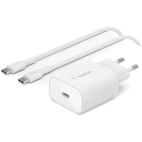 Зарядний пристрій Belkin Wall Charger USB-C 25W White with USB-C Cable (WCA004VF1MWH-B6)