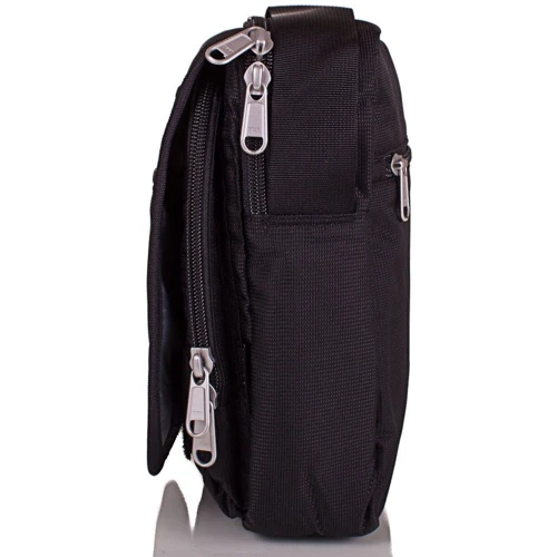 Чоловіча сумка через плече Onepolar чорна (W5633-black): Застібка Блискавка
