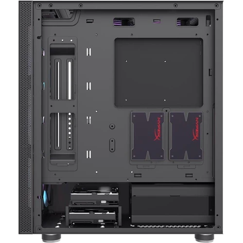 Корпус DarkFlash DK210 Black: Материал передней панели закаленное стекло