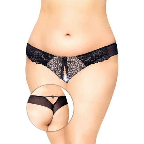 Женские стринги SoftLine G-String 2435, Plus Size, XL (black panther)