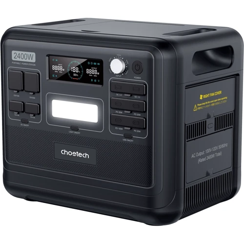 Зарядная станция Choetech 2400W 2048Wh Black (BS008) UA: Емкость аккумулятора, Вт/ч 2048