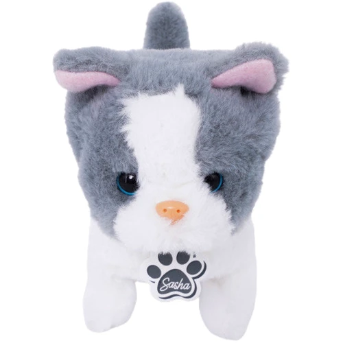 Интерактивная игрушка Pugs at play Серо-белый котенок Sasha (ST-PAP08)