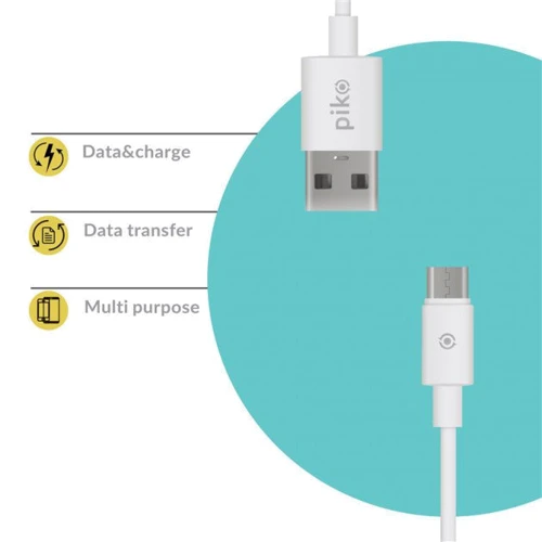 Кабель Piko USB Cable microUSB 1.2m White (CB-UM11): Тип USB Cable - microUSB