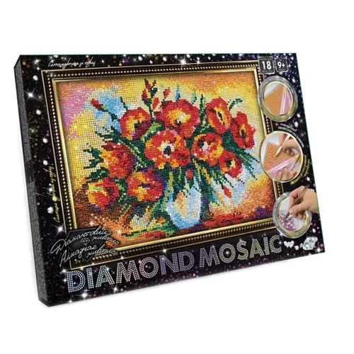 Алмазная мозаика Danko Toys Diamond Mosaic Маки 30x40 см (DM-03-01,02,03,04,05...10)