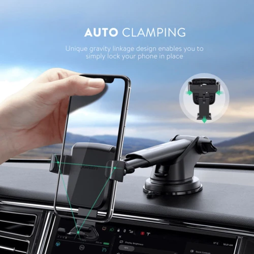Держатель Ugreen Car Holder LP200 Gravity with Suction Cup Black (60990B): Совместимость Для смартфона, Apple, универсальный