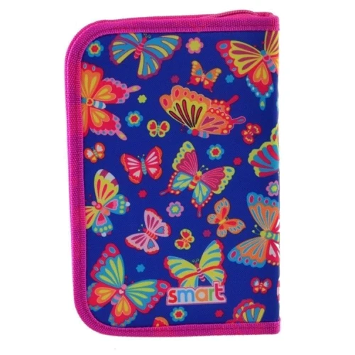 Пенал твердый одинарный с клапаном Smart HP-03 Butterfly dance: Материал Полиэстер