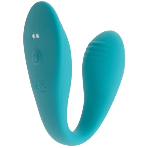 Двойной вибратор S Pleasures Premium Delight (для клитора и точки G, 10 режимов), бирюзовый