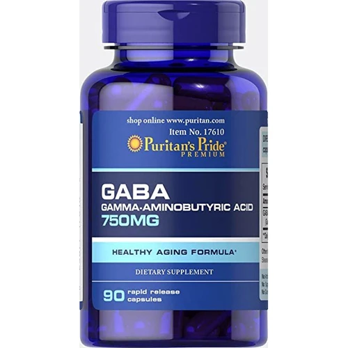 Puritan's Pride GABA (Gamma Aminobutyric Acid) 750 mg (90 caps)