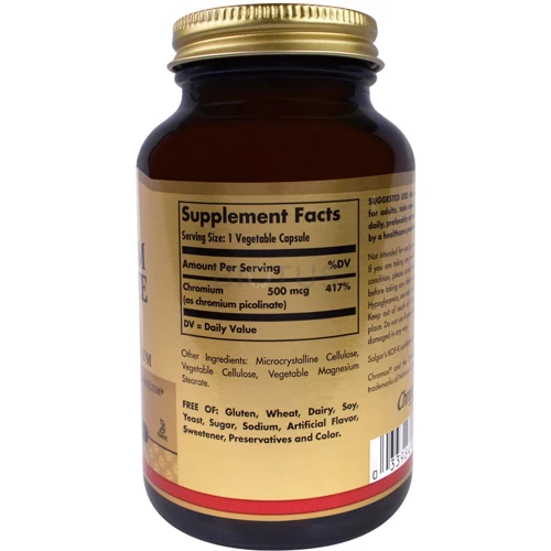 Solgar Chromium Picolinate 500 mcg 60 Vegetable Capsules: Тип Хром