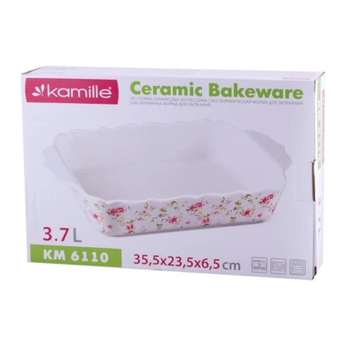 Форма Kamille 35.5х23.5х6.5 см біла (KM-6110): Форма прямоугольная