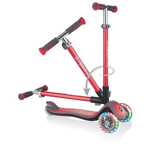 Самокат GLOBBER серії ELITE DELUXE червоний, колеса з підсвічуванням, до 50кг, 3+, 3 колеса: Кількість коліс 3