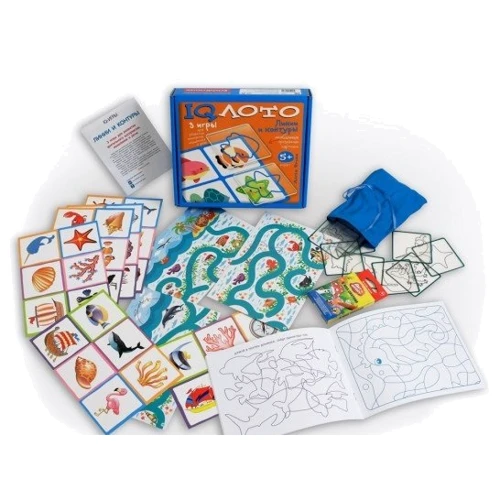 IQ лото. Линии и контуры. (5+) Комплект из трех игр (синий) (245904)
