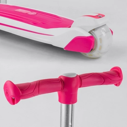 Самокат Best Scooter бело-розовый (JS-41008): Конструкция рамы цельная