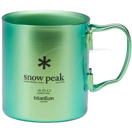 Кухоль Термокухоль Snow Peak MG-053GR-US Ti-Double 450 Colored Mug 450 ml (1200.04.98)