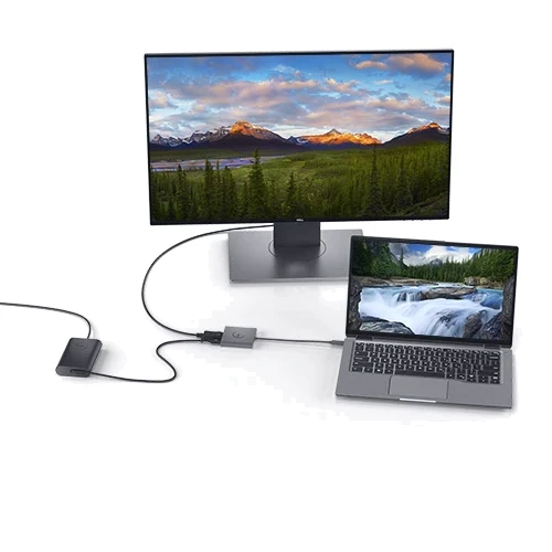 Адаптер Dell Adapter USB-C to HDMI+USB-C+DisplayPort with Power Delivery (470-AEGY): Интерфейс подключения USB-C