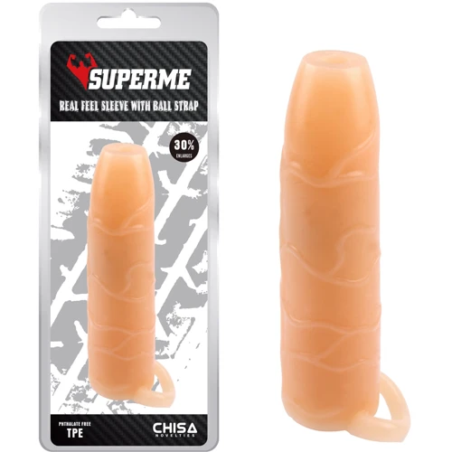 Насадка на член Chisa SuperMe Real Feel Sleeve With Ball Strap