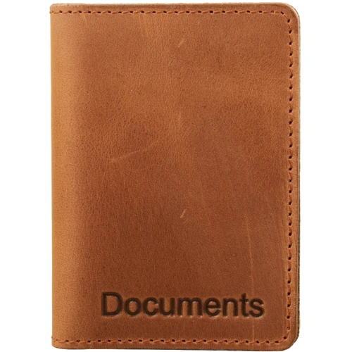 Женская обложка для документов DNK Leather коричневая (DNK-minidoc-fileH-colN): Формат кошелька Вертикальный